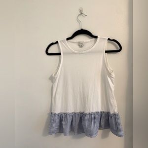 J Crew Sleeveless Ruffle Tank